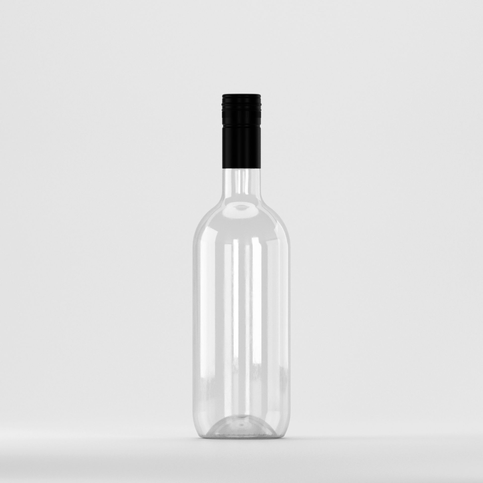 Flacon PET 750 ml rotund transparent – cu capac filetant negru