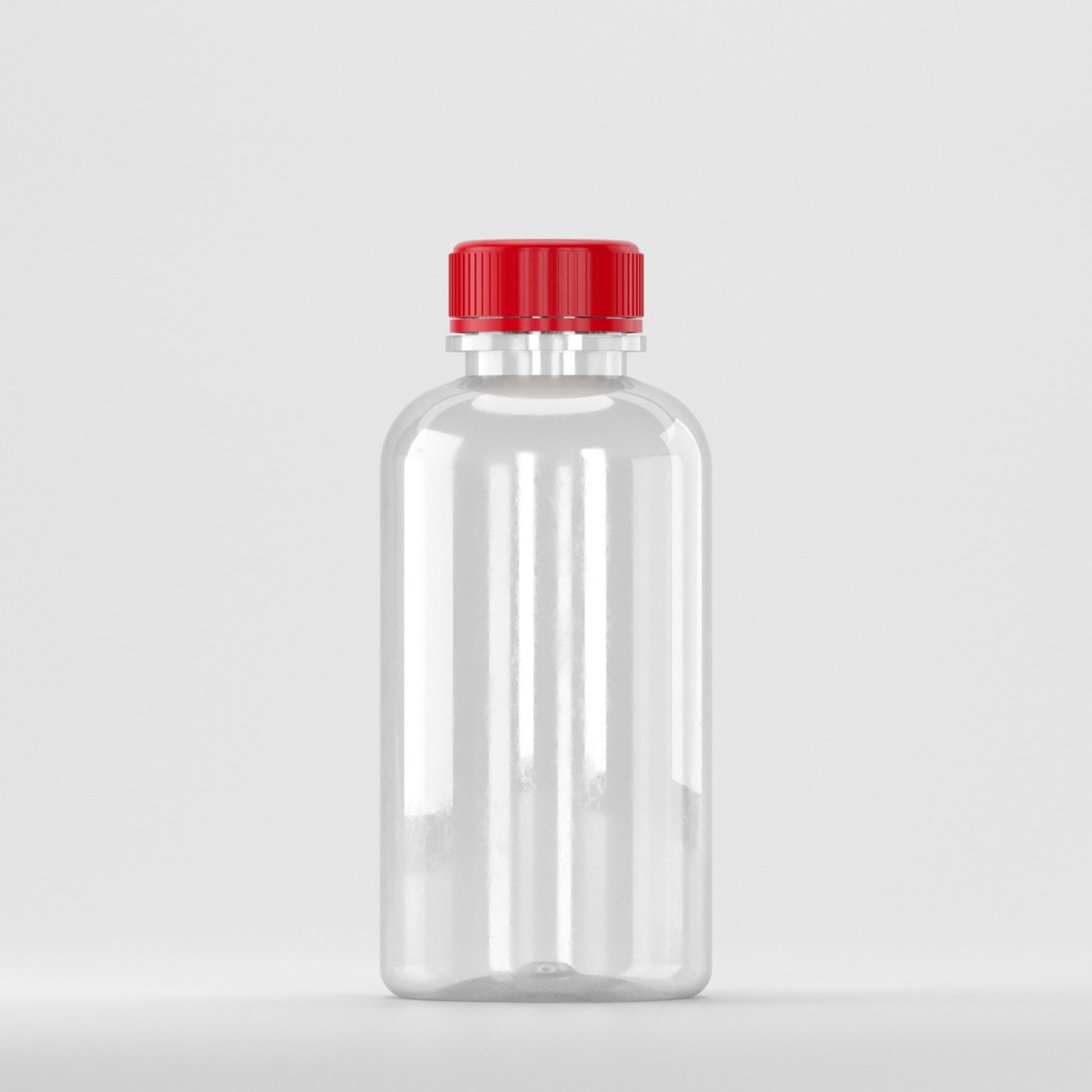 Flacon PET 200ml, Transparent-Filet 28mm-cu capac rosu