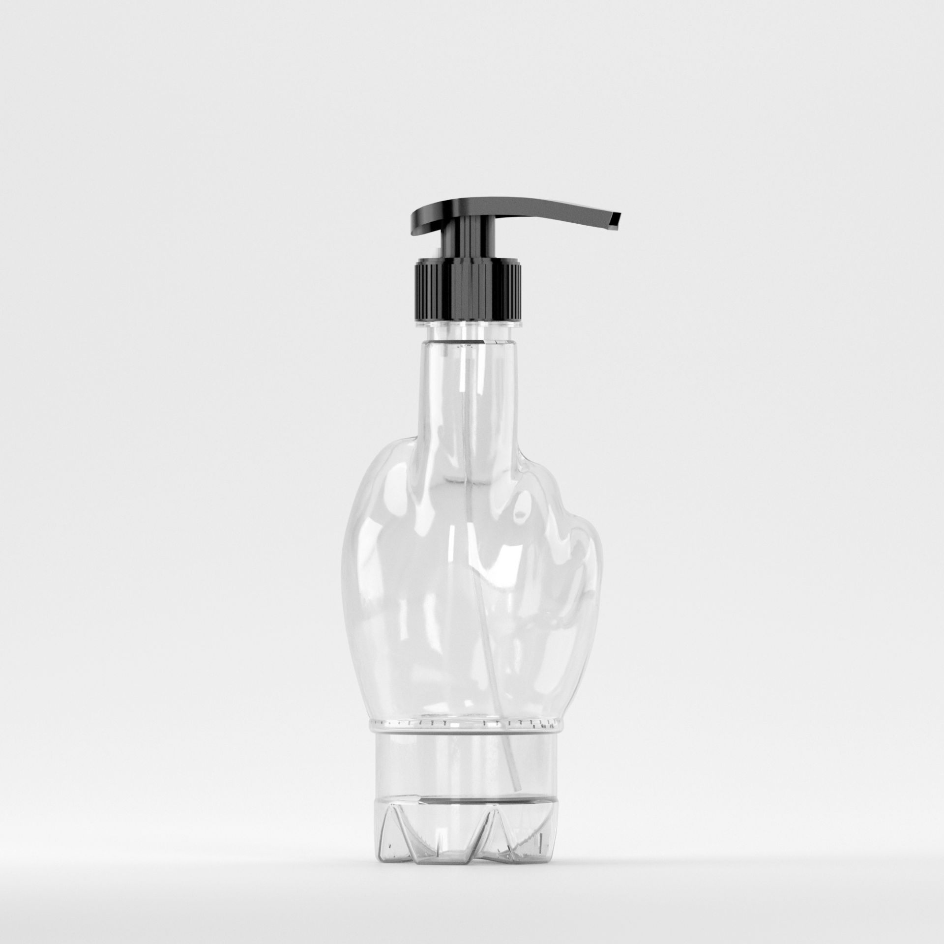 Flacon PET 370 ml Transparent – 30 grame – Filet 28mm – cu Pompiță Neagră